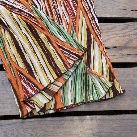 AVA JAMES Multicolor Striped Diamind Pattern Skirt - Picture 13 of 16